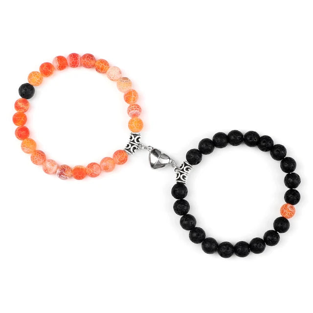 2-Piece Natural Stone Bead Bracelet Set