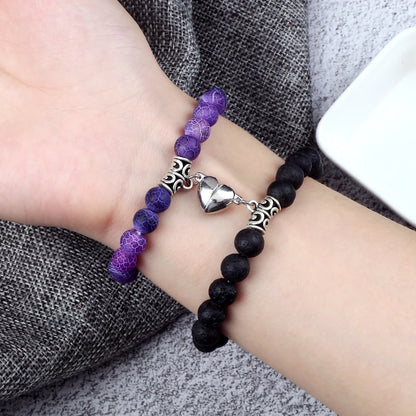 2-Piece Natural Stone Bead Bracelet Set