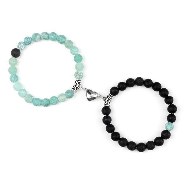 2-Piece Natural Stone Bead Bracelet Set