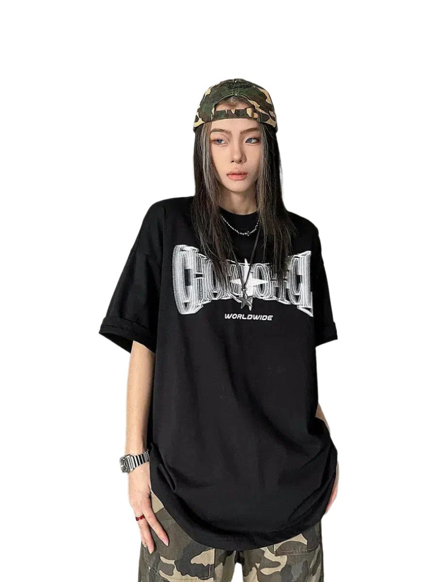 HOUZHOU Streetwear Tshirts Oversized