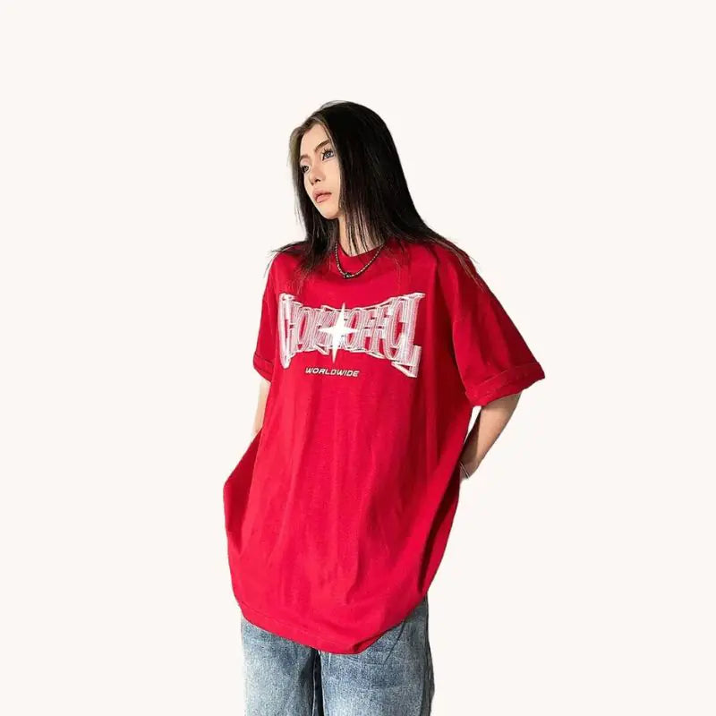 HOUZHOU Streetwear Tshirts Oversized