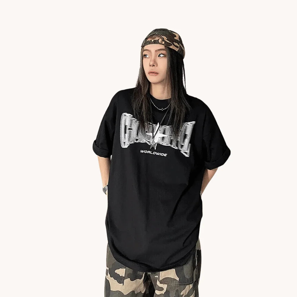 HOUZHOU Streetwear Tshirts Oversized