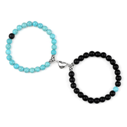 2-Piece Natural Stone Bead Bracelet Set