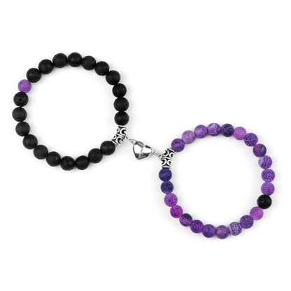 2-Piece Natural Stone Bead Bracelet Set