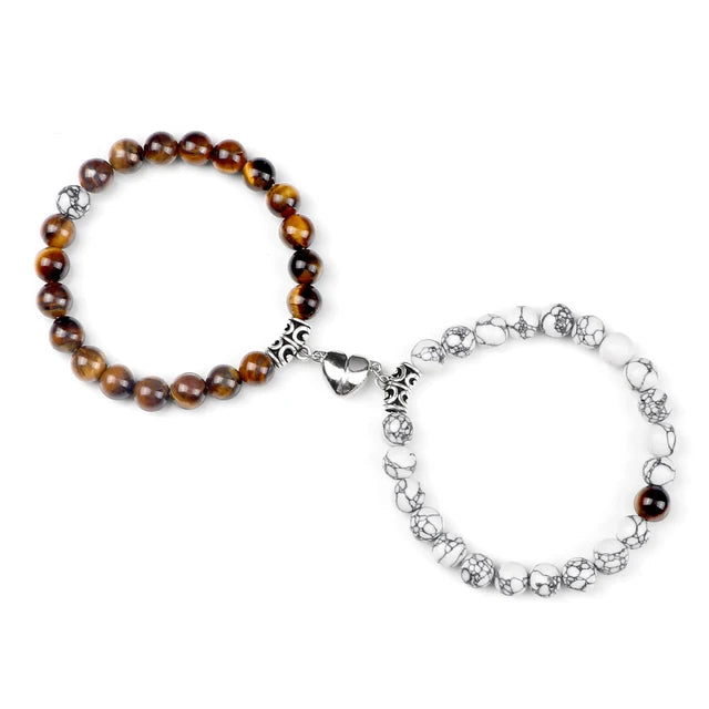 2-Piece Natural Stone Bead Bracelet Set