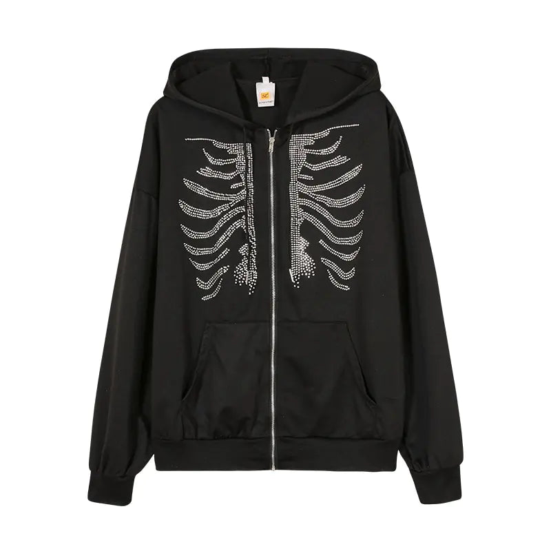 Rhinestone Skeleton Hoodie