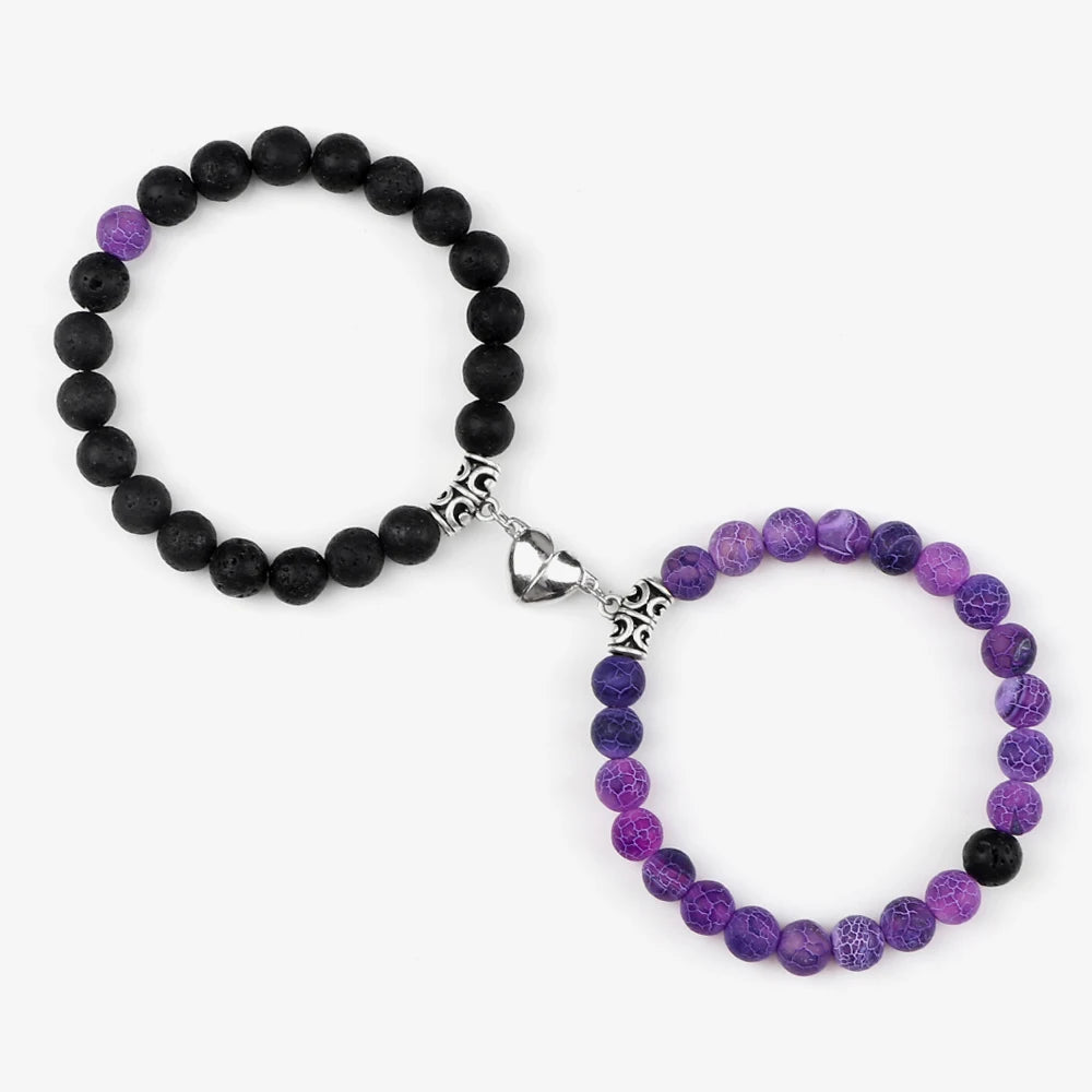 2-Piece Natural Stone Bead Bracelet Set