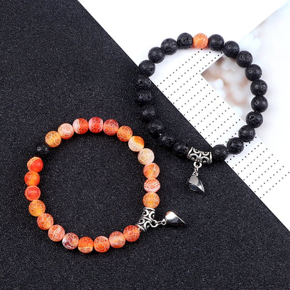 2-Piece Natural Stone Bead Bracelet Set